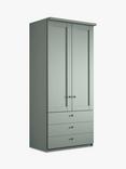 John Lewis Marlow 100cm Hinged Wardrobe with 3 Drawers, Sage Green