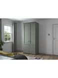 John Lewis Marlow 100cm Hinged Wardrobe with 3 Drawers, Sage Green