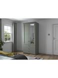 John Lewis Marlow 100cm Hinged Wardrobe with Right Mirror & 3 Drawers, Sage Green