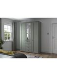 John Lewis Marlow 150cm Hinged Door Wardrobe with Mirror & 3 Drawers, Sage Green