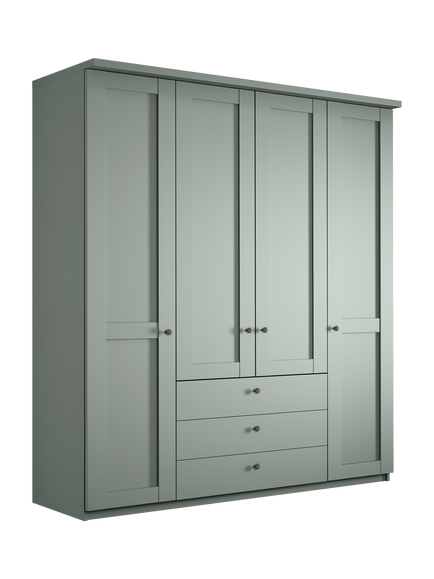 John Lewis Marlow 200cm Hinged Door Wardrobe with 3 Drawers, Sage