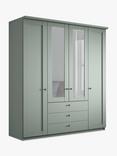 John Lewis Marlow 200cm Hinged Door Wardrobe with Mirrors & 3 Drawers, Sage