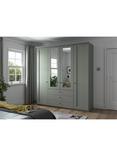 John Lewis Marlow 200cm Hinged Door Wardrobe with Mirrors & 3 Drawers, Sage