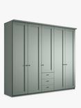 John Lewis Marlow 250cm Hinged Door Wardrobe with 3 Drawers, Sage