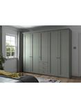 John Lewis Marlow 250cm Hinged Door Wardrobe with 3 Drawers, Sage