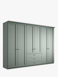 John Lewis Marlow 300cm Hinged Door Wardrobe with 3 Drawers, Sage