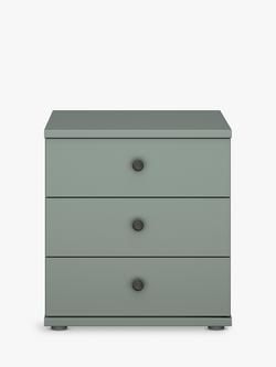 John Lewis Marlow 3 Drawer Bedside Table, 50cm - view 2, Sage Green