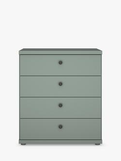 John Lewis Marlow 4 Drawer Chest, 75cm - view 2, Sage Green