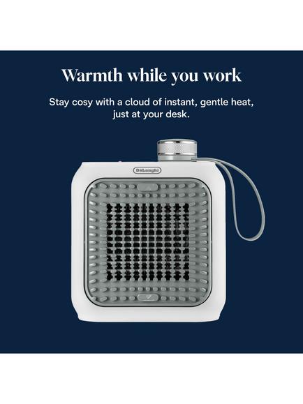De'Longhi HFX10B03.GR Capsule Desk Personal Ceramic Fan Heater HFX10B03.GR, White & Sage Green - view 2, White & Sage Green