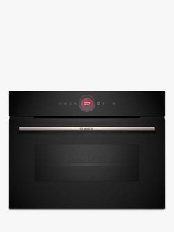 Bosch Series 8 CMG7241B1B Built-In Compact Oven with Microwave Function, Black, Black