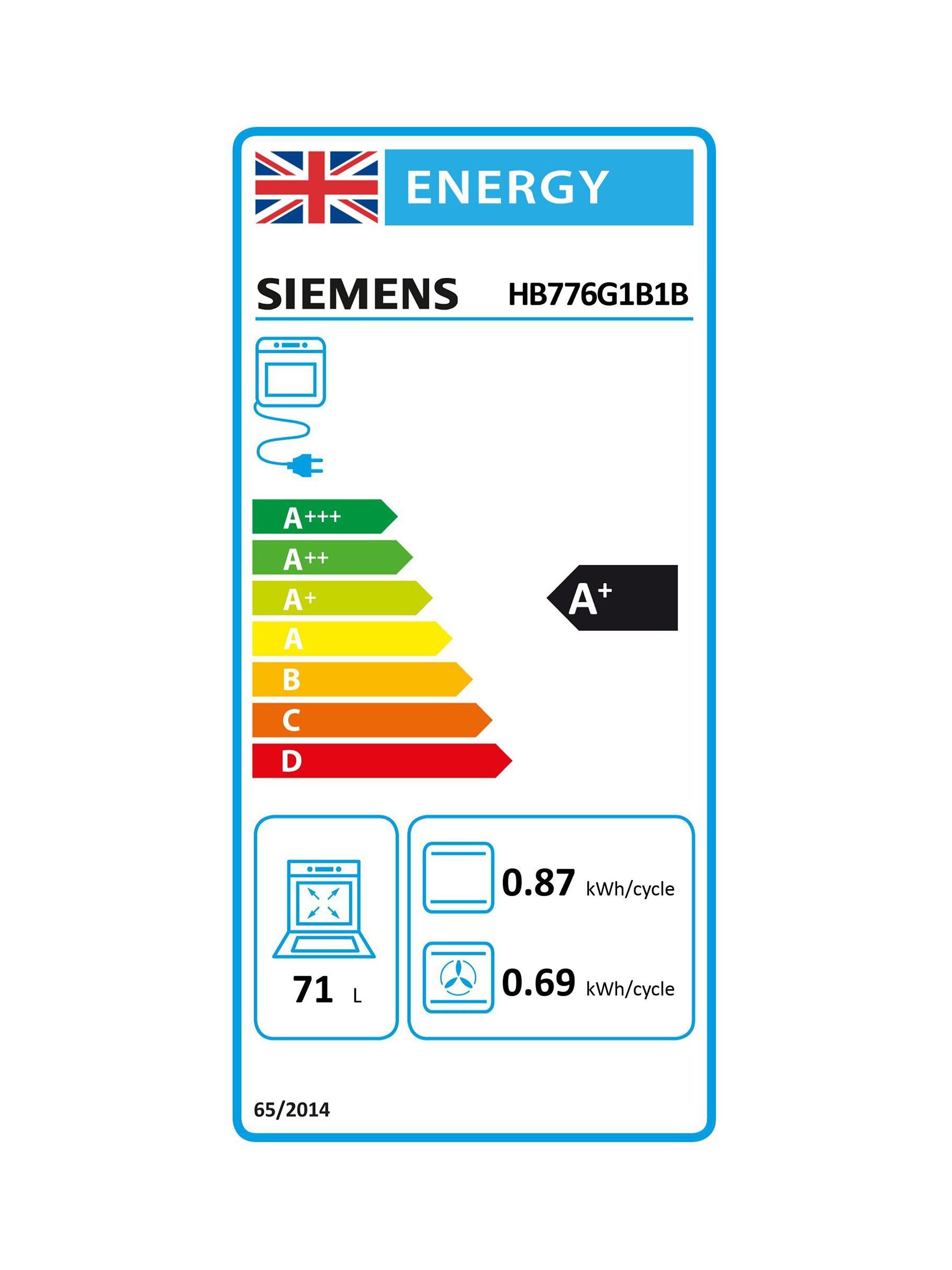 This item is rated A+ for energy efficiency on a scale from A+++ (most efficient) to D (least efficient).