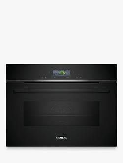 Siemens iQ700 CM724G1B1B Built-In Compact Oven with Microwave, Black, Black