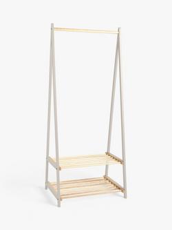 John Lewis Ash Wood & Bamboo Garment/Clothes Rail, Linen, Linen