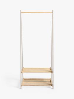 John Lewis Ash Wood & Bamboo Garment/Clothes Rail, Linen - view 2, Linen