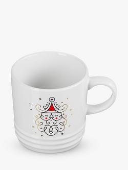 Le Creuset Noel Santa Stoneware Mug, 350ml, White - view 2, White