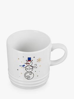 Le Creuset Noel Snowman Stoneware Mug, 350ml, White - view 2, White