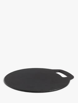 John Lewis Cast Iron Round Pizza Baking Stone, 27cm, Black