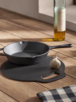 John Lewis Cast Iron Round Pizza Baking Stone, 27cm - view 2, Black