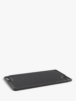 John Lewis Cast Iron Rectangular Grill, 46cm, Black