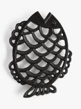 John Lewis Fish Cast Iron Trivet, Black