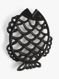 John Lewis Fish Cast Iron Trivet, Black - view 2, Black