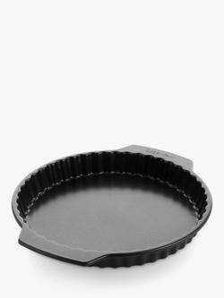 GreenPan Aluminium Ceramic Non-Stick Fluted Round Quiche Tin, 34cm, Black