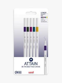 uni-ball Emott Attain Fineliner Pens, Set of 5