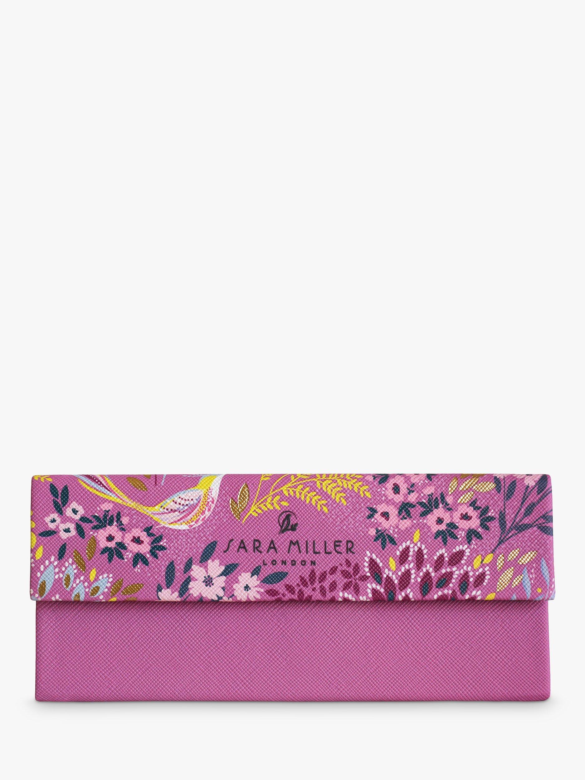 Sara Miller Floral Triangle Fold Down Glasses Case Purple