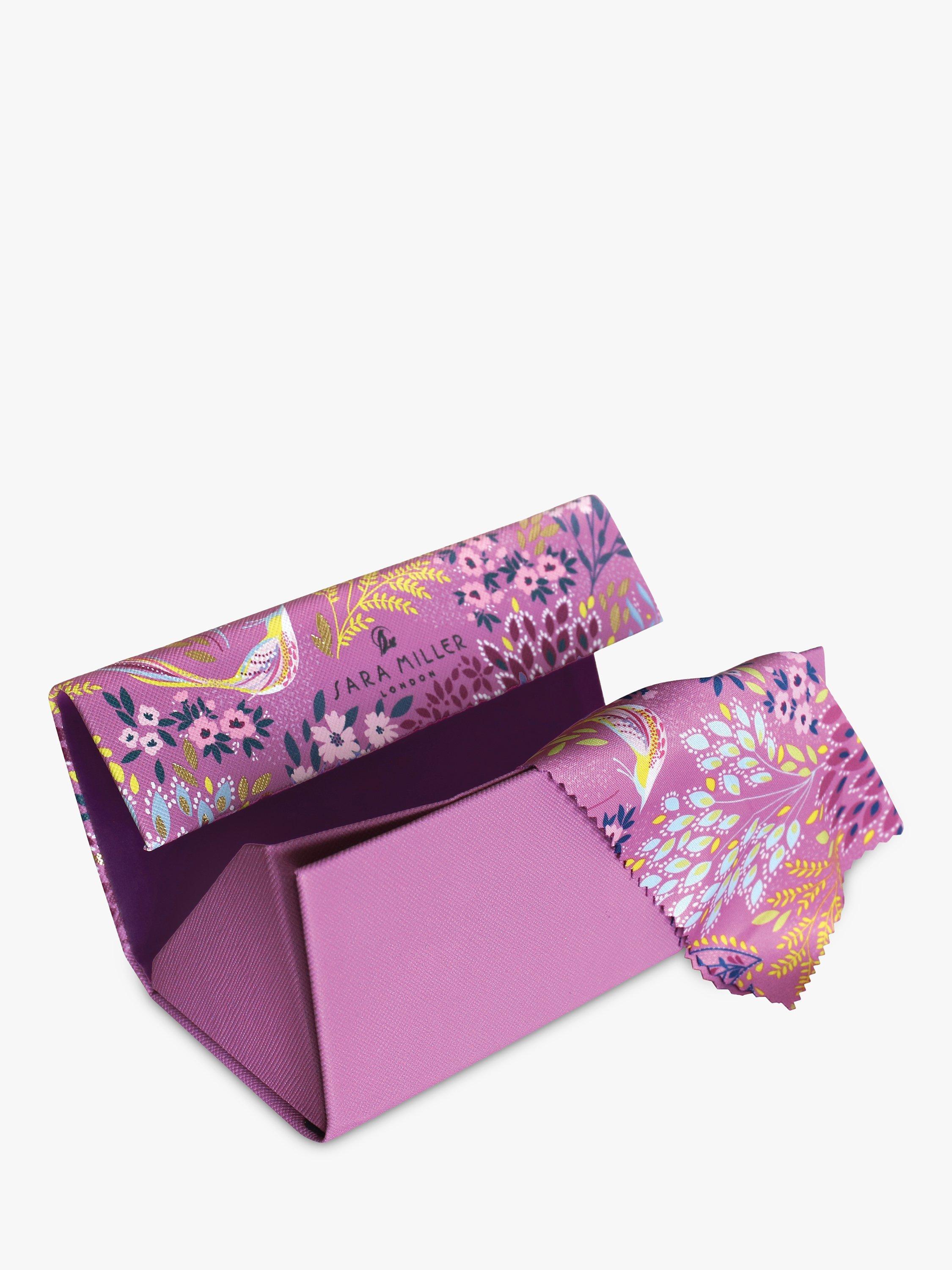 Sara Miller Floral Triangle Fold Down Glasses Case Purple