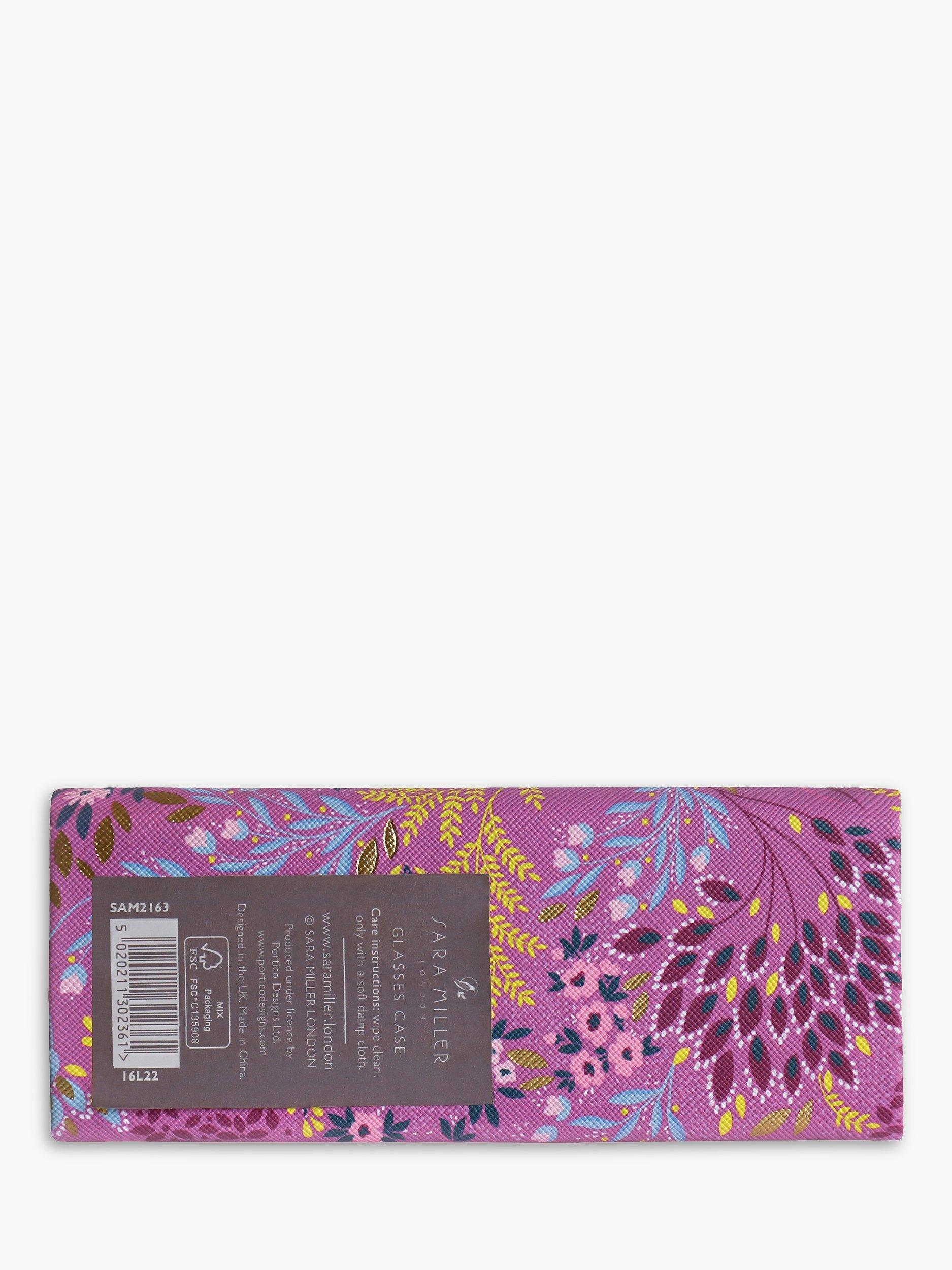 Sara Miller Floral Triangle Fold Down Glasses Case Purple