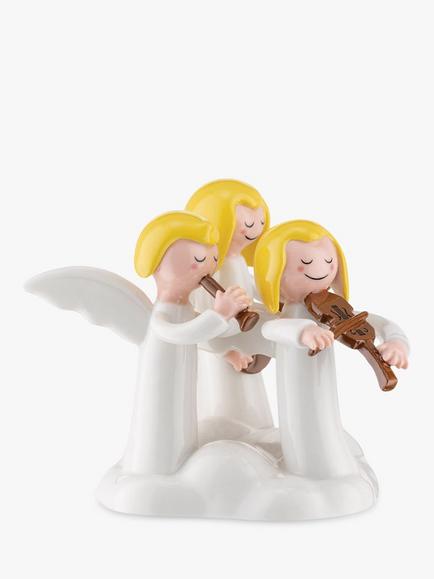 Alessi Christmas Band Angels Porcelain Ornament, White/Multi, Amber