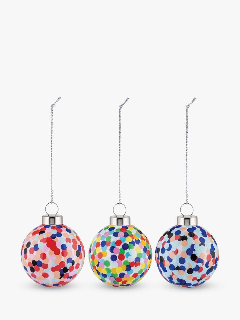 Alessi Small Proust Blown Glass Dot Christmas Bauble, Set of 3, Assorted