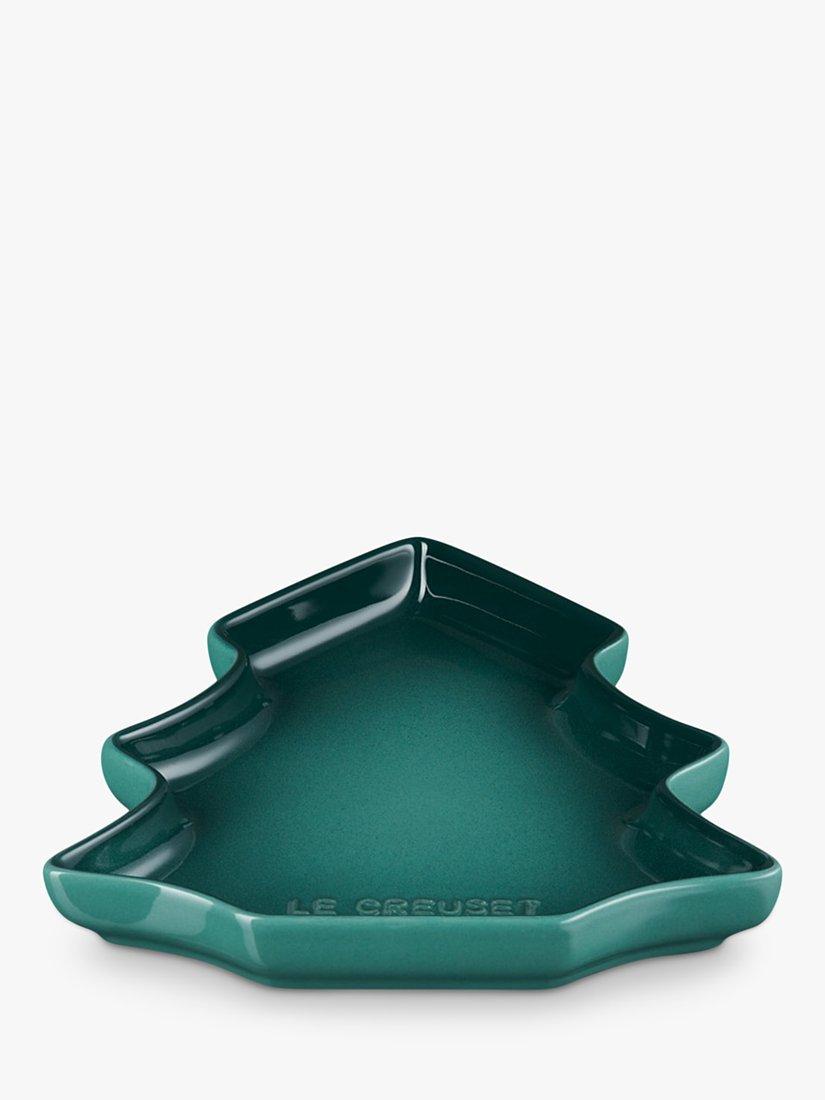 Le Creuset Stoneware Christmas Tree Dessert Plate, 19cm, Artichaut