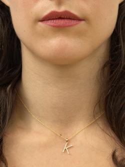 E.W Adams 9ct Gold Diamond Initial Pendant Necklace - view 2, K