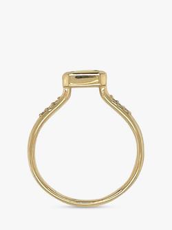 E.W Adams 9ct Yellow Gold Amethyst and Diamond Cocktail Ring, N - view 2, Yellow