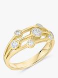 E.W Adams 18ct Yellow Gold Triple Row Diamond Ring, N