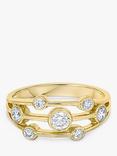 E.W Adams 18ct Yellow Gold Triple Row Diamond Ring, N