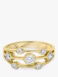 E.W Adams 18ct Yellow Gold Triple Row Diamond Ring, N