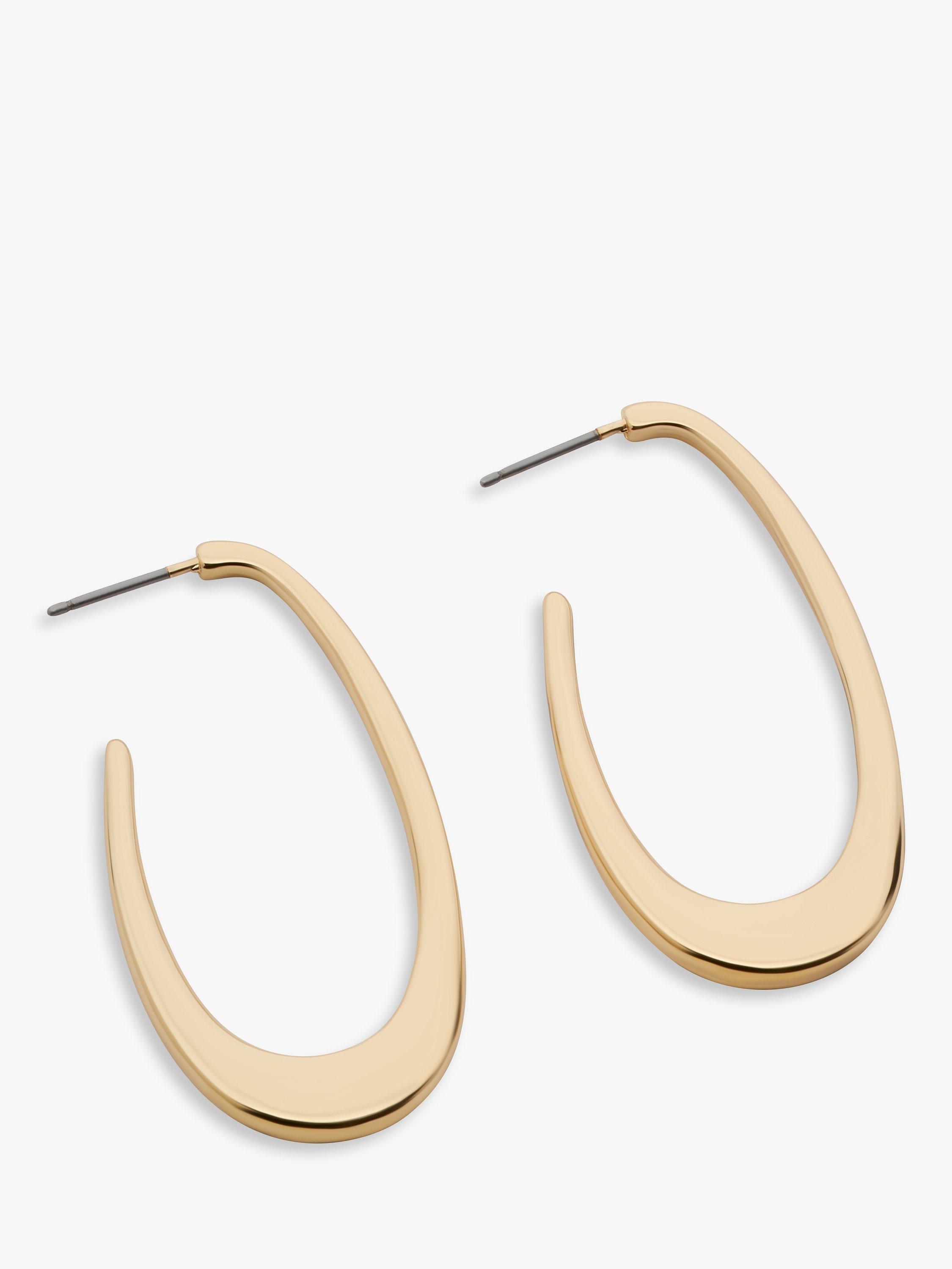 John Lewis Highly Polished Statement Oval Hoop Earrings, Gold
