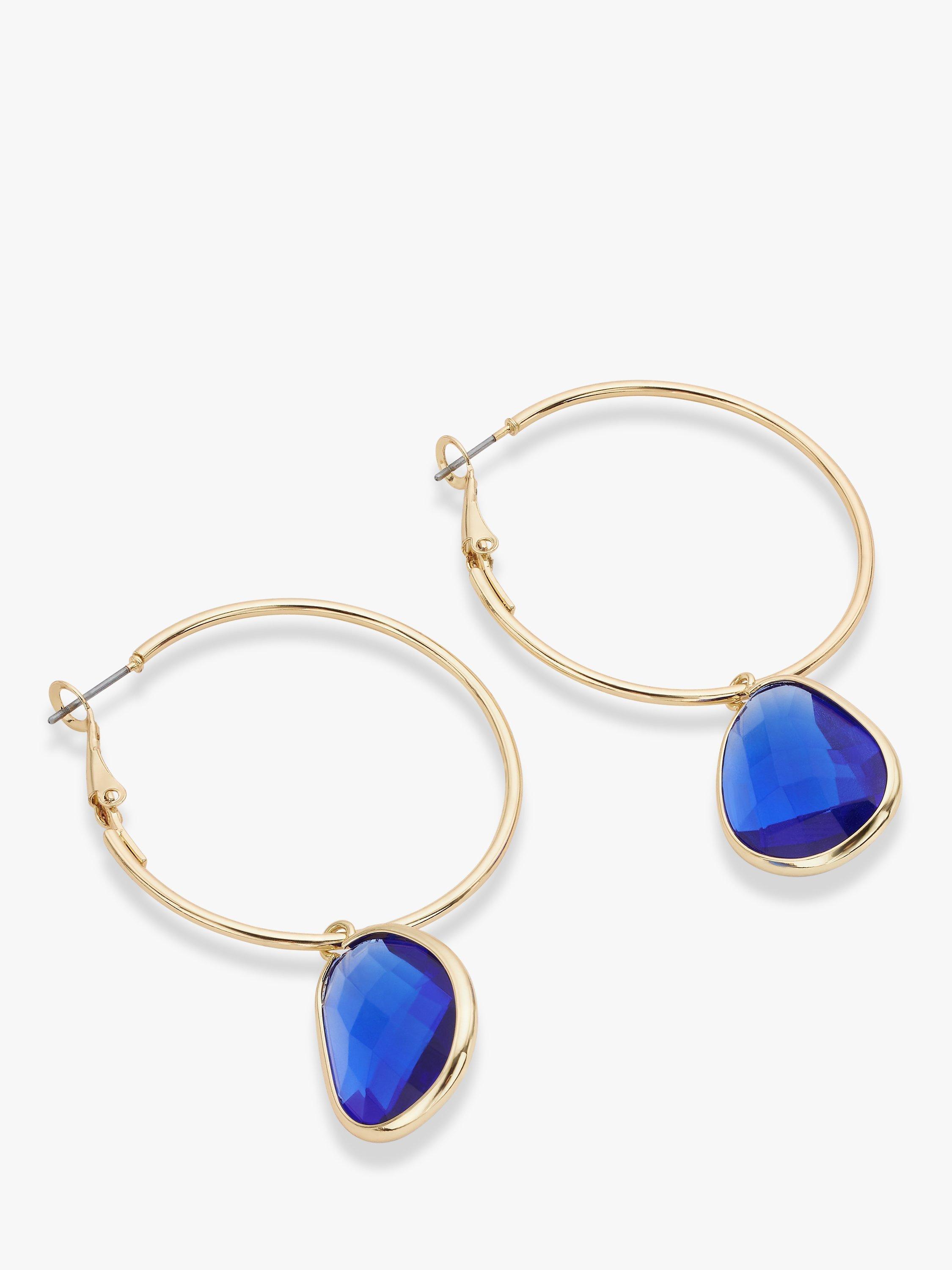 John Lewis Glass Large Hoop Earrings