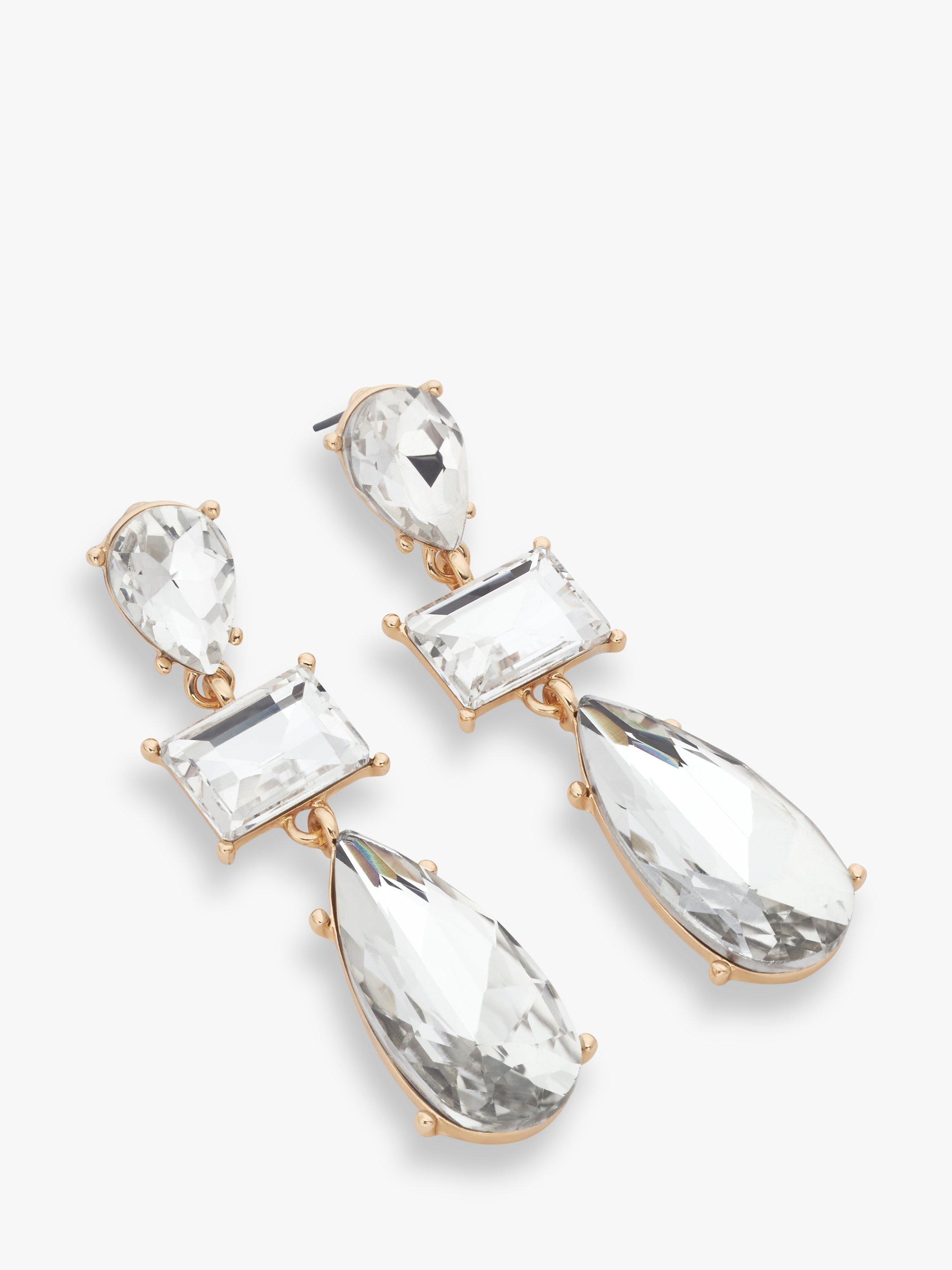 John Lewis Statement Mixed Crystal Stone Drop Earrings