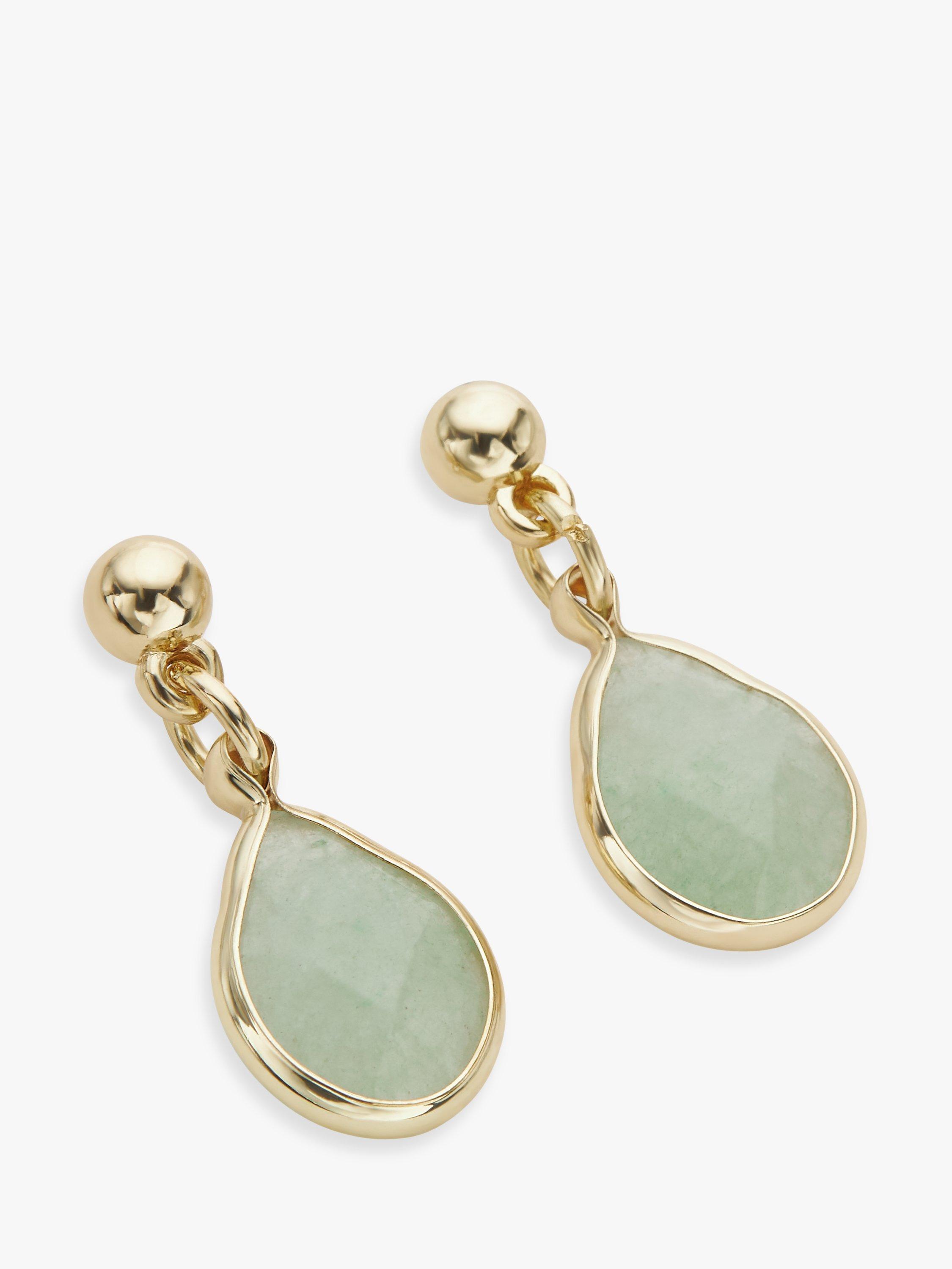 John Lewis Teardrop Semi-Precious Stone Drop Earrings