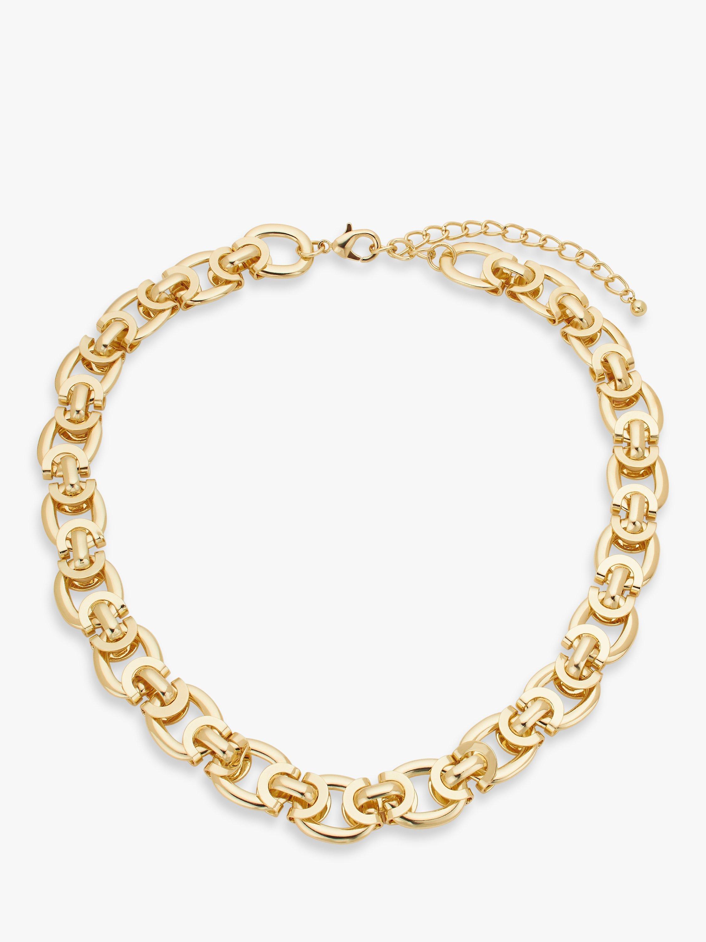 John Lewis Flat Link Statement Necklace, Gold