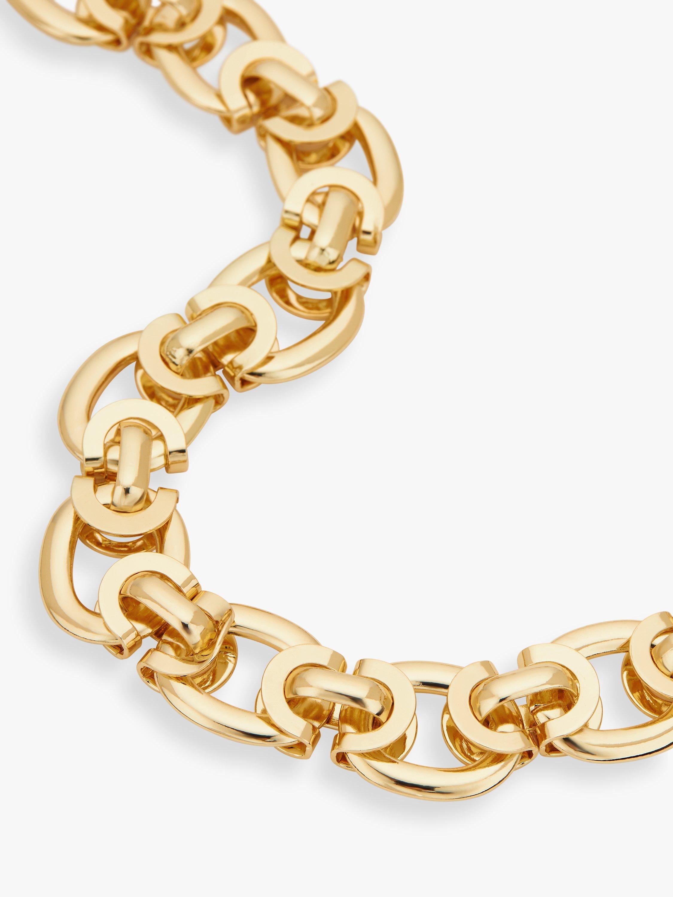 John Lewis Flat Link Statement Necklace, Gold