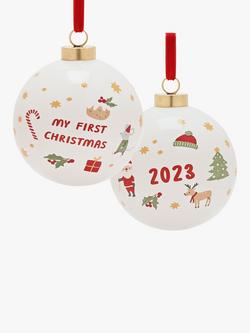 John Lewis 2023 My First Christmas Bauble, Off White