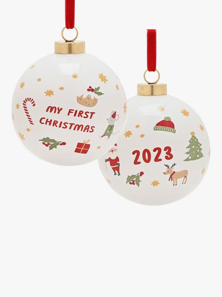 John Lewis 2023 My First Christmas Bauble, Off White