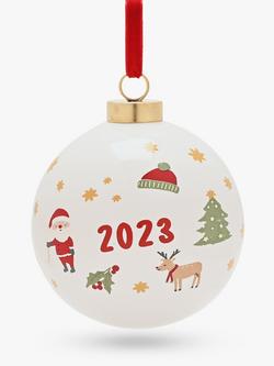 John Lewis 2023 My First Christmas Bauble - view 2, Off White
