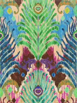 John Lewis + Matthew Williamson Peacock Ikat Wallpaper, Purple