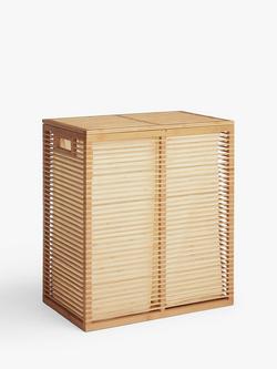 John Lewis Bamboo Double Laundry Basket, Natural, Natural