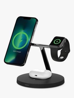 Belkin BoostCharge Pro 3-in-1 Wireless Charger with MagSafe Charging, 15W, Black